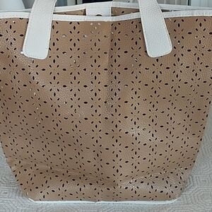 Sack's Fifth Avenue Perforated Floral Cutouts Tote